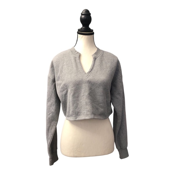 Bozzolo heather Gray Cropped Top - Picture 3 of 7